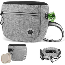 Преміум сумка для собачих ласощів для дресирування, велика місткість, сумка для прогулянки з тримачем для пакетів, регульований ремінь, сумка для цуценят, бананка для собак