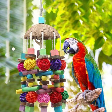 Іграшка для папуг MQUPIN - великий дерев'яний блок для калювання, лазіння та чищення (400 г)