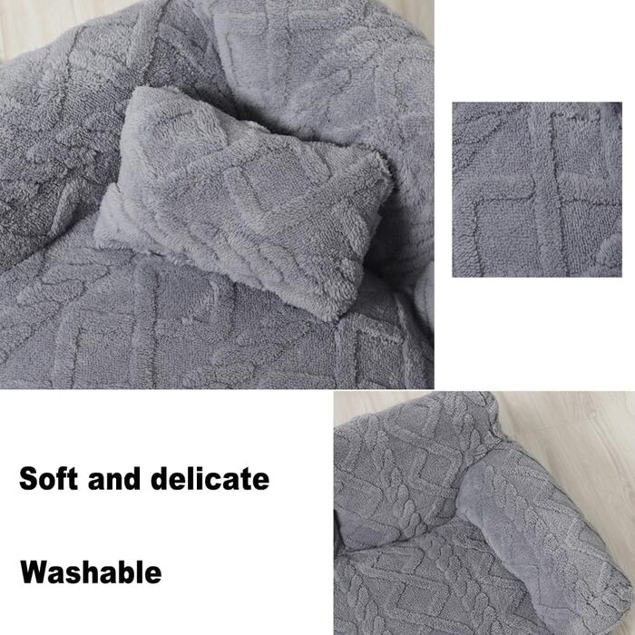 М'яке ліжко для собак та котів KunpengZen – зручне та миється, сірий колір, 65x45 см, до 7 кг