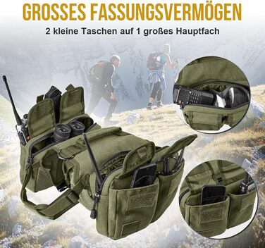 Шлейка для собак OneTigris з рюкзаком, Hoppy Camper 3.0, для кемпінгу та піших прогулянок, зелена, L