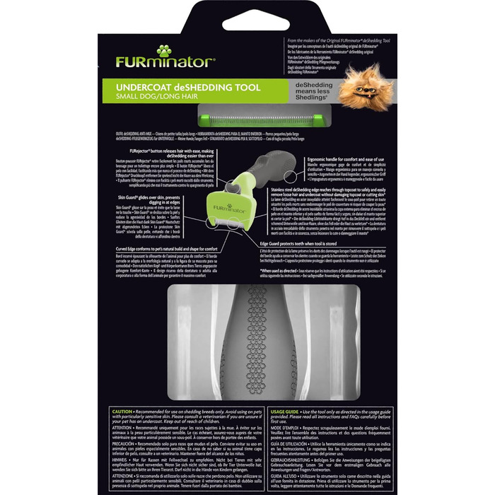 FURminator для собак малого розміру з довгою шерстю - інструмент для видалення підшерстка, версія 2.0