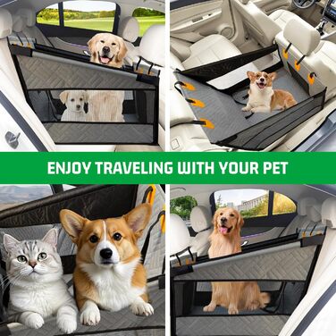 Надійний автокрісло для собак: водонепроникне, антиковзаюче, з 3 ременями, для середніх та великих собак