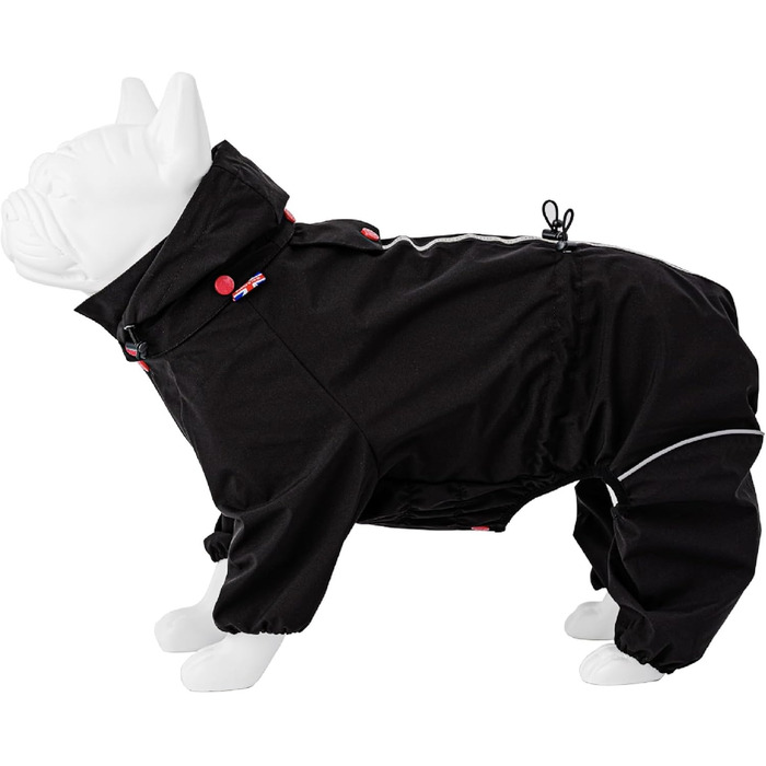 Відбиваюча куртка для собак Hugo & Hudson, капюшонний комбінезон, вітрозахисний зимовий одяг, помаранчевий (чорний, L55)