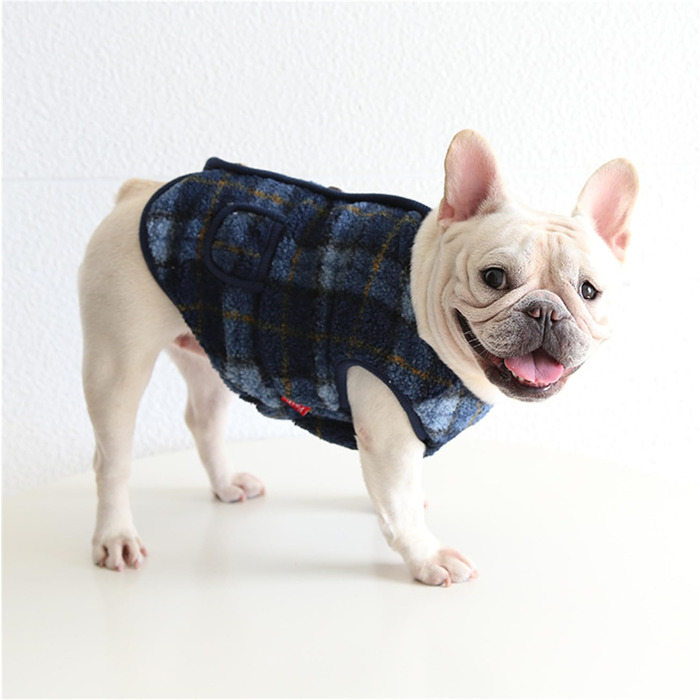 Теплий флісовий одяг для собак для великих і товстих собак, таких як Французький бульдог, коргі, мопс, бульдог, бультер'єр, шиба-іну та інші - зимова куртка розмір L (XXL: Об'єм грудей 66-70 см, темно-зелений)