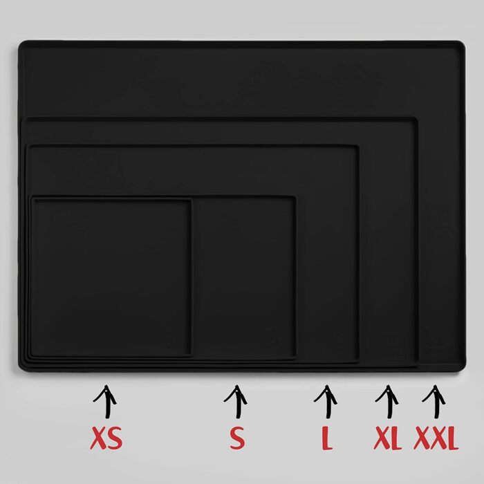 Підкладка під миску для собак DogBuddy, чорна, водонепроникна, силіконова, з високими бортиками (48 x 30,5 см)