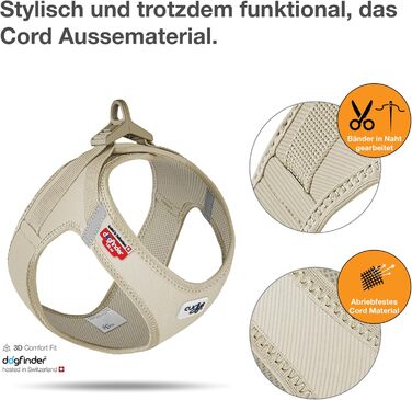 Шлейка для собак Curli Clasp Cord Tan M - зручна та надійна шлейка для собак середніх розмірів