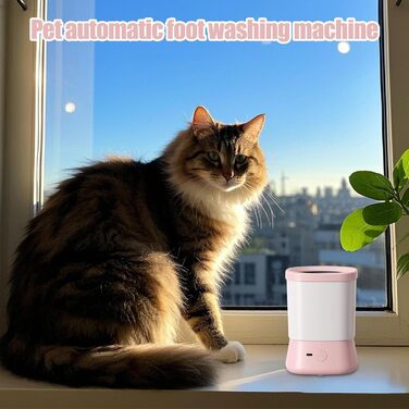 Автоматичний очищувач лап для собак - 2-ступеневий аксесуар для миття лап, ідеальний для прогулянок, подорожей та дому (рожевий)