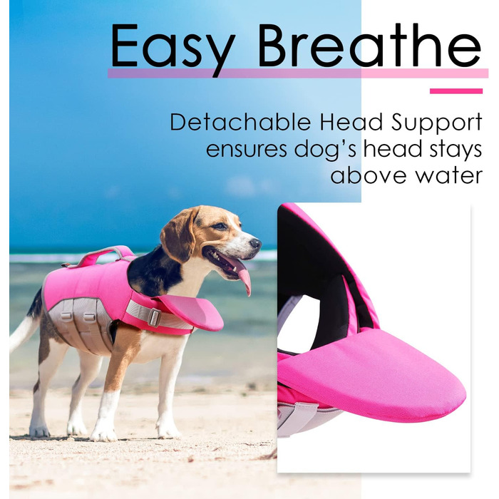 Жилет рятувальний для собак ThinkPet, рожевий, розмір M