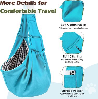 Pawaboo Сумка-переноска для собак та котів, блакитна, до 5.5 кг