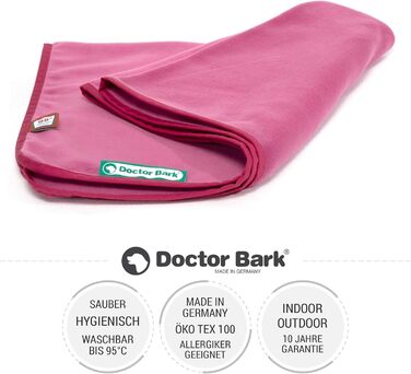 Doctor Bark М'яка флісова ковдра для собак, гігієнічна, прана при 95°C, для дивану і лежака, флісова гігієнічна ковдра для домашніх тварин, розмір L 120x90 см, гарячий рожевий, зроблено в Німеччині