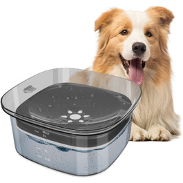 Миска для води для собак, 2 л, повільна годівниця, миска-повільна годівниця, чорна, без розбризкування, для подорожей