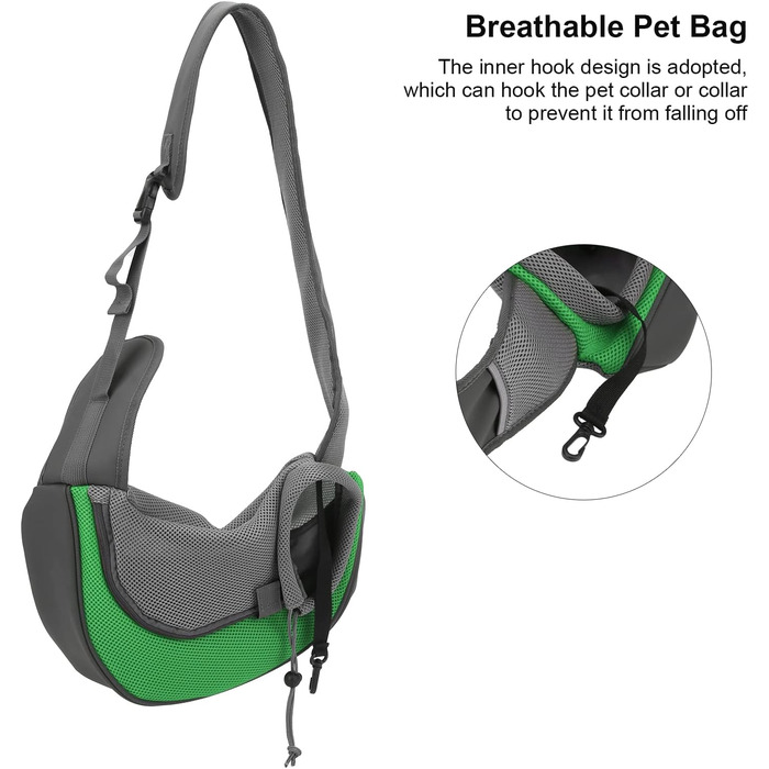 Сумка-переноска для домашніх тварин Natudeco, дихаюча сітчаста сумка через плече, сумка для собак, безпечна сумка з регульованим ременем для будь-яких тварин, подорожі на відкритому повітрі