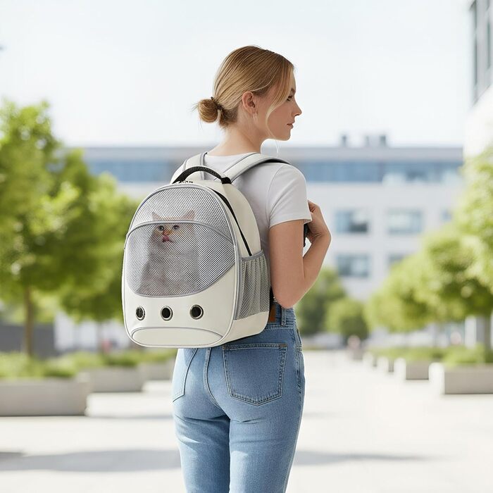 Сумка-переноска для собак та котів, сіра. Зручний регульований ремінь, для подорожей, прогулянок, транспортування