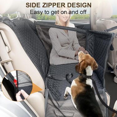 Автомобільний сидіння для собак середніх порід до 22 кг, складаний, водовідштовхувальний, з ременем безпеки та антиковзною основою