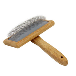 Щітка для грумінгу домашніх тварин з дерев'яною ручкою та металевими шпильками. Інструмент для видалення шерсті та розпушування. Підходить для собак та котів.
