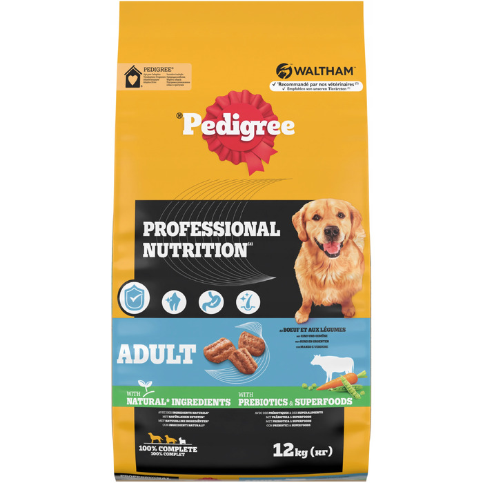 Сухий корм для дорослих собак PEDIGREE з яловичиною та овочами, 12 кг