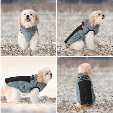 Тепла зимова жилетка для собак Savlot з D-кільцем, бавовна, розмір M, блакитна