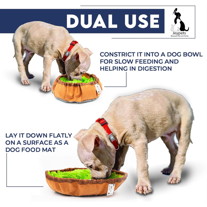 Schnüffelmatte для собак Jeypets з іграшкою-шнурком. Розвиває навички пошуку їжі. Чудовий подарунок на день народження вашого улюбленця.