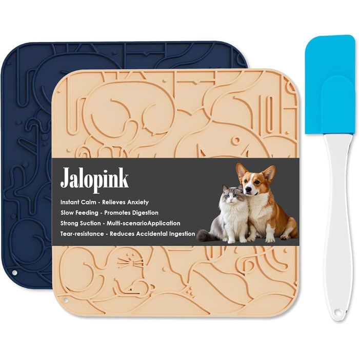 Силіконові килимки для котів та собак Bau+Grün-US (чорний+жовтий, S) - уповільнена годівля, 60 присосок