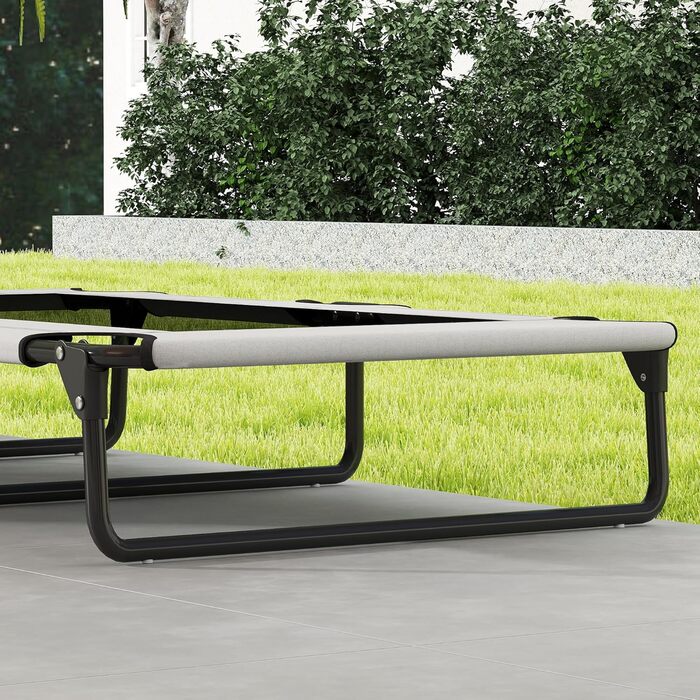 PawHut Лежанка для собак на вулицю, піднята лежанка для великих собак, складана, з металевим каркасом та сіткою, для відпочинку на вулиці та кемпінгу, 107x61x20 см, світло-сіра