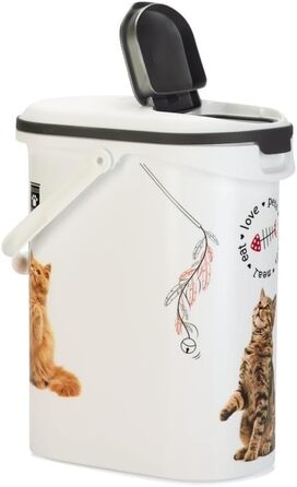 Контейнер для корму Curver 10 л, білий/сірий, для котів Love Pets, 4 кг
