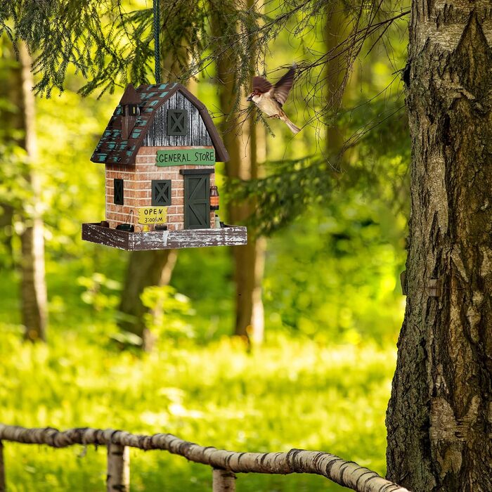 Дерев'яний будиночок для птахів Relaxdays, 23x18x18 см, з відкидним дахом, для саду та балкону