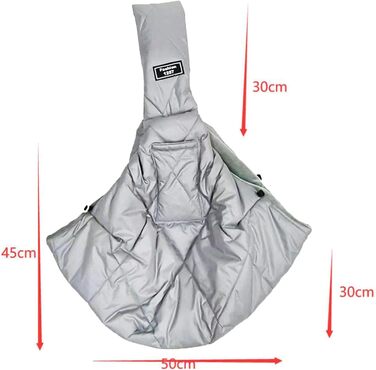 Сумка-переноска для собак та котів, зимова, з м'яким ременем, через плече, для маленьких тварин (Світло-сіра)