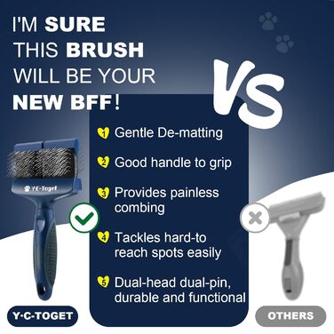 Двостороння щітка Slicker для собак: пуделів, голдендудлів, лабрадудлів та лабрадорів. Ідеальна для догляду за шерстю.