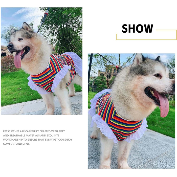 Сукня для собак принцеса з квітковим принтом, жовта в горошок, для великих собак, легка та дихаюча, для весілля, дня народження, вечірки, розмір XL (Сукня принцеса, XL)