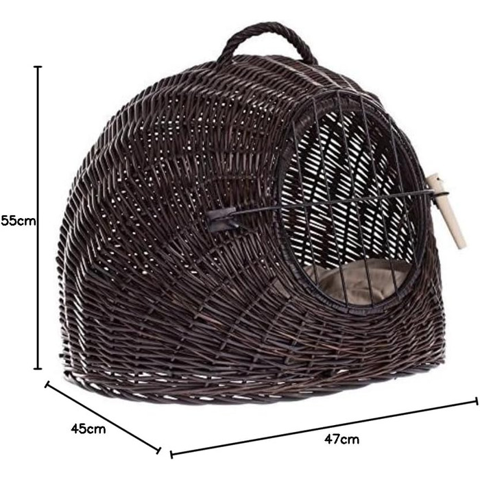 Кішка Будиночок Венге-Сірий, Корзина для кота з плетеної лози, Лежанка для кота з ручкою