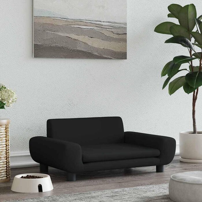 Крісло-ліжко для собак, чорне, з м'якою оббивкою, 70x45x33 см, для маленьких собак та котів