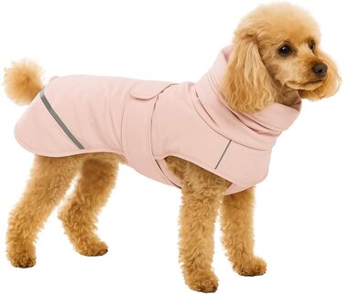 Зимовий теплий одяг для собак Flamingo Cujo Rosa, XXS (30 см), поліестер, водовідштовхуючий, з відбиваючими смужками, клямками, для собак