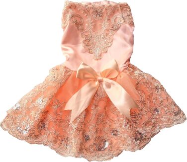 Сукня для домашнього улюбленця на весілля з квітковим візерунком, вишита, розмір L, рожева