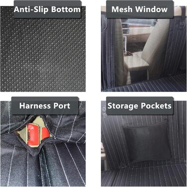 Підстилка для собак у машину: розширювач заднього сидіння, захист від бруду, для SUV, LKW (Чорний)
