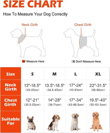 Світловідбиваючий нашийник для собак Joytale з LED, для середніх та великих собак, без натягування, з ручкою, регульований, для нічних прогулянок, зелений/помаранчевий, M/XL