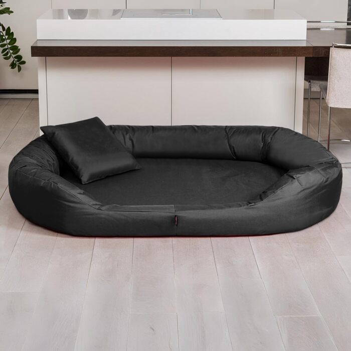 Ортопедичне ліжко для собак Tierlando® Sammy з віскоеластичним матрацом та високим бортиком з міцного поліестеру. Розмір: 140x105 см. Забезпечує комфортний та щадний сон для суглобів вашого улюбленця.