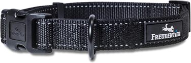 Нашийник для собак Freudentier - м'який, з неопрену, світловідбиваючий, міцний. Підходить для собак маленьких, середніх та великих порід (Чорний, 30-40 см)