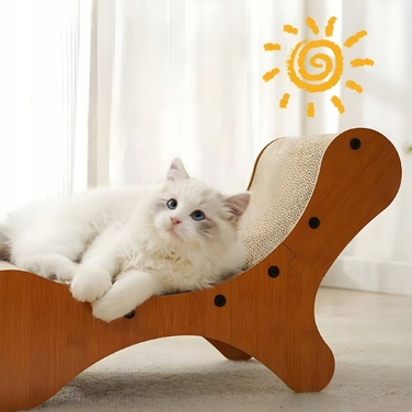 Низька картонна дряпалка для великих котів, коричнева, до 60 см