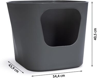 Karlie Katzentoilette Lotus Eco L - сірий лоток для котів з еко-матеріалу (54,4 x 43,9 x 40,5 см)