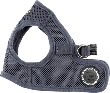 Шлейка для собак Puppia для малих та середніх порід - м'яка жилетка в багатьох кольорах. Можна використовувати як шлейку для цуценят. Антиріз шлейка для собак, сіра, розмір M, сірий колір