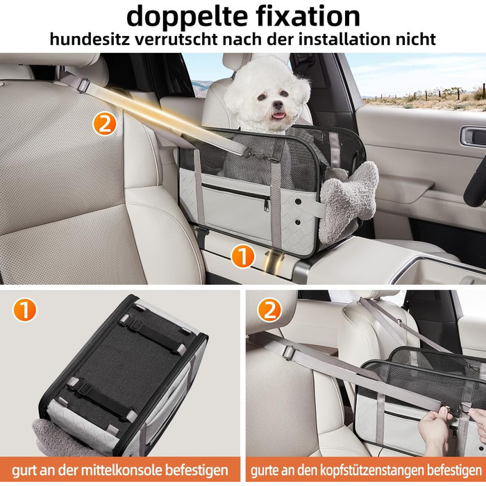 Транспортна сумка для собак та котів: для ветеринара, авто, літака. З подушкою та сталевим каркасом, до 6 кг (сіра)