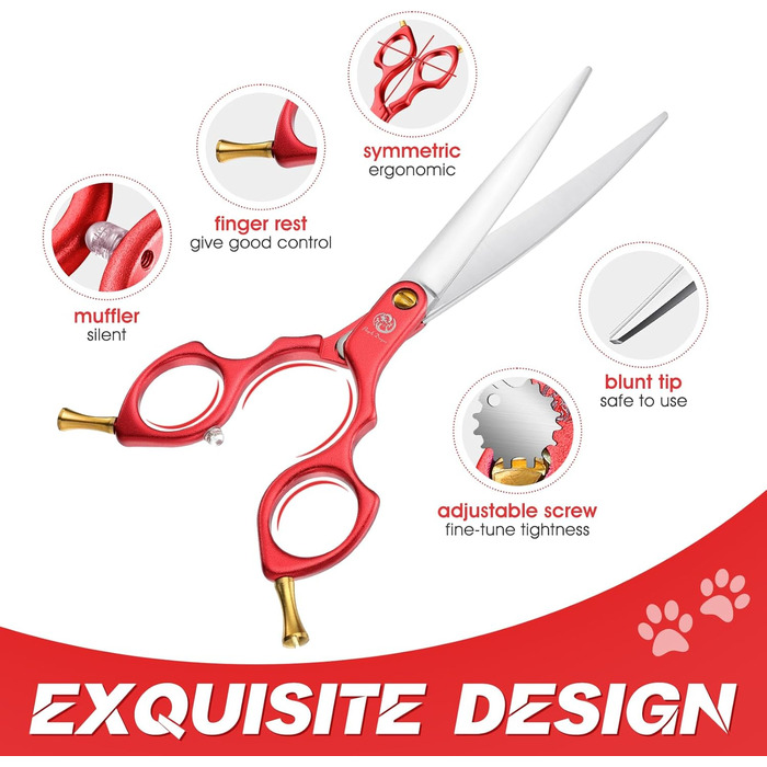 Професійна ножиця для грумінгу собак та котів Purple Dragon 6.5