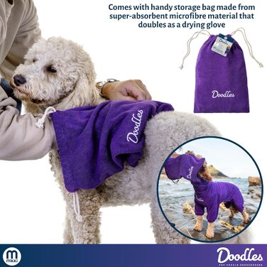 Рушник для собак Mikki Doodles, розмір L, фіолетовий, для кучерявої шерсті, швидковисихаючий, з мікрофібри
