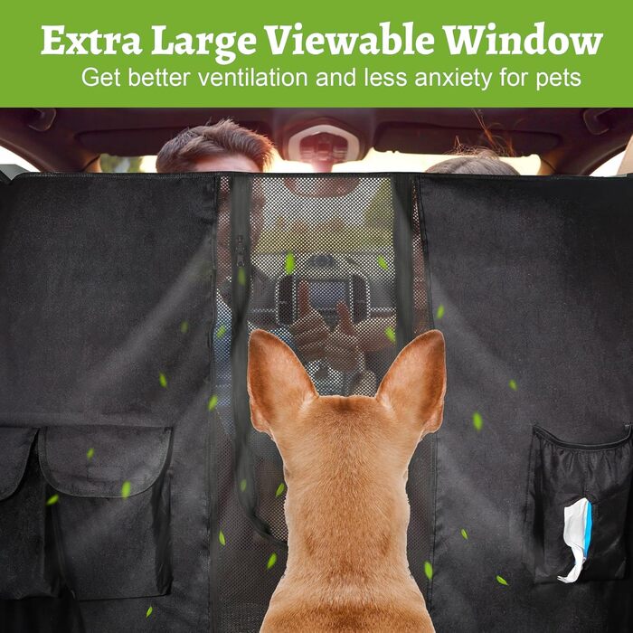 Перегородка в багажник для собак, автоперегородка для транспортування, бар'єр для тварин з кишенькою, безпечне перевезення дітей та тварин