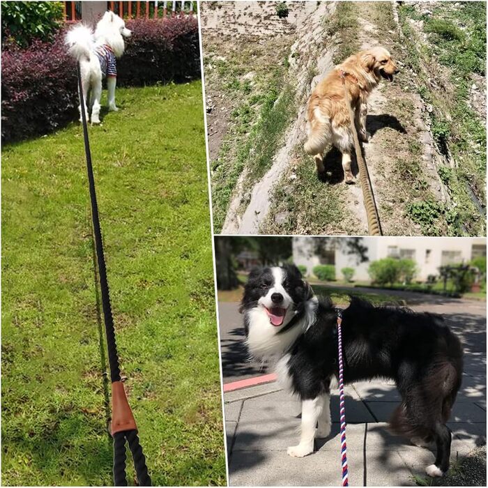Міцний повідець для собак BTINESFUL 3 м, м'яка ручка, для великих і середніх порід, прогулянки, кемпінг, дослідження, чорний