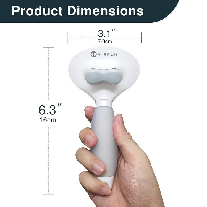 Щітка для котів з силікону, самоочисна, для короткої та довгої шерсті, біла