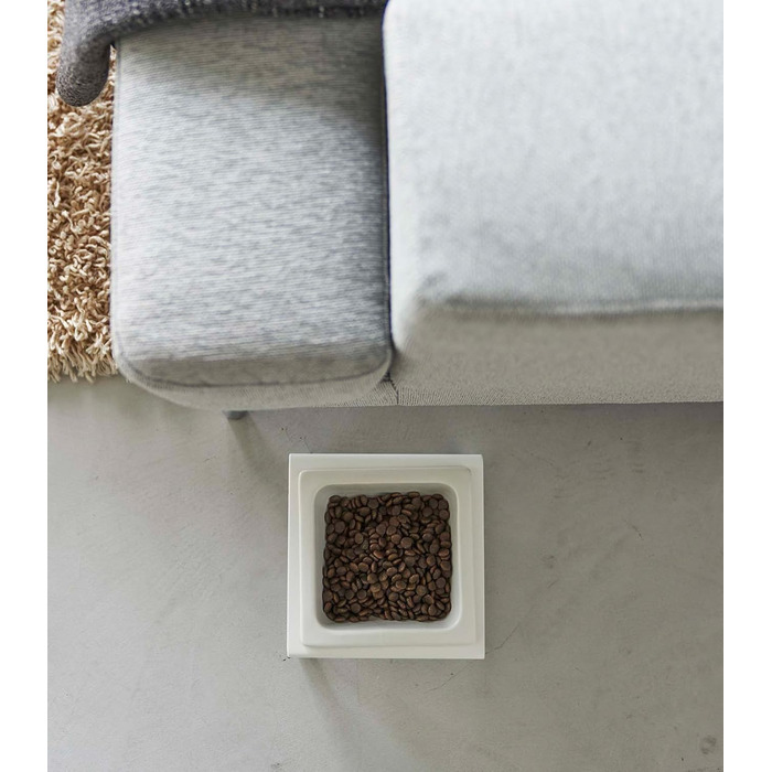 Миска для тварин Yamazaki 5817 Tower з підставкою, сталь/кераміка, мінімалістичний дизайн, 15 x 15.5 x 10 см