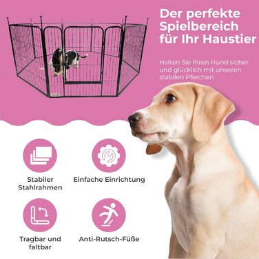 Складаний вольєр MaxxPet для цуценят і домашніх тварин, 16 панелей, 80x100 см, металевий вигульний манеж для собак і кошенят, регульований, для вулиці та дому