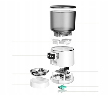 Автоматична годівниця для котів та собак з Wi-Fi, 4 л, дозатор для сухого корму