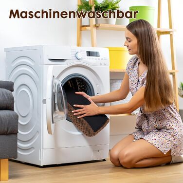 Килимок для собак Homaxy великих порід, ортопедичний, м'який, миючий, з антиковзним покриттям, 74x54x7 см, коричневий